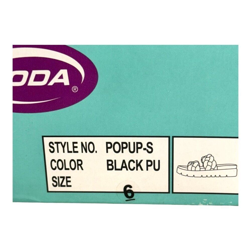 Soda Women's PopUp Black PU Braided Sandals Size 6 Slip On Flip Flop Shoes NEW - Picture 4 of 11